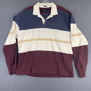 Abercrombie & Fitch Rugby Polo Shirt Mens Large Multicolor Y2K Oversized